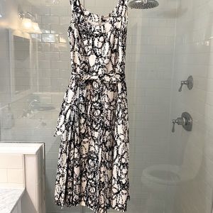 Calvin Klein Black/White belted dress